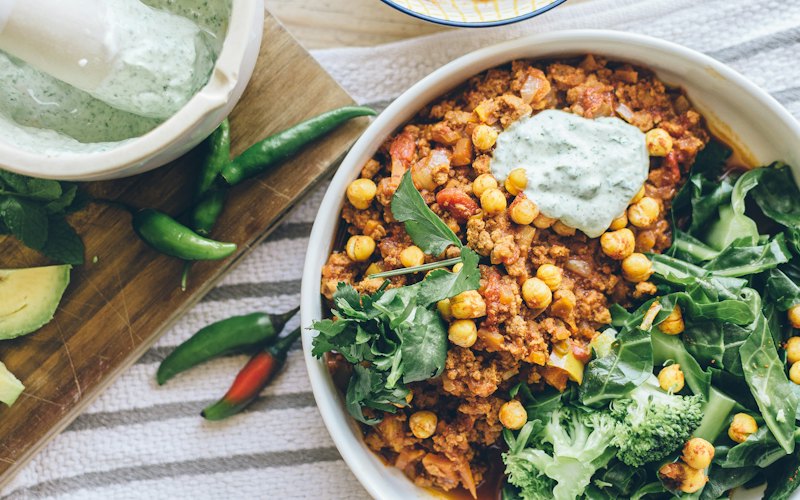 Turmeric chickpea and spinach curry