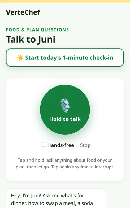 Talking with the coach in the app